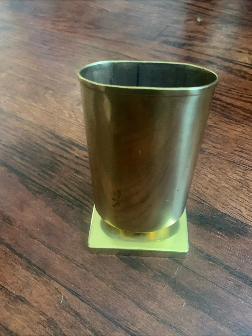 Vintage Mid Century Modern Solid Brass Eyeglass Holder Desk Pen Stand MCM Cup
